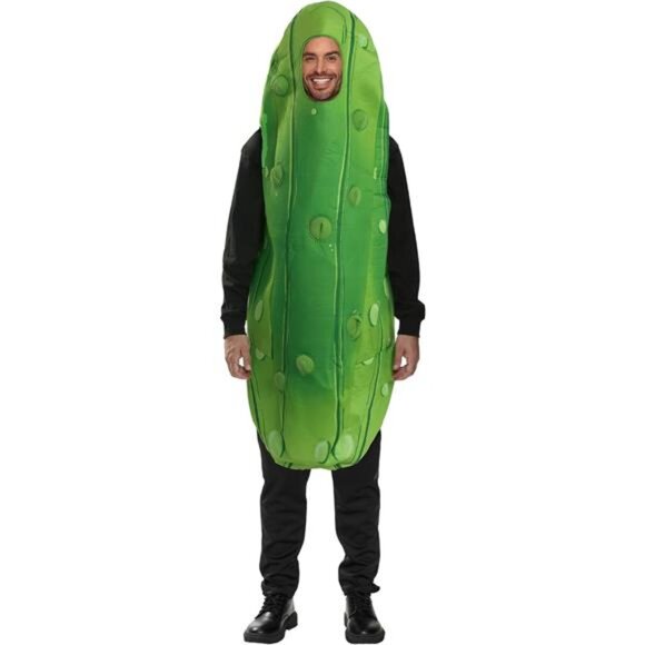 Spooktacular Creations Pickle Costume Adult Jumpsuit, Halloween Costume Dress - Picture 5 of 7